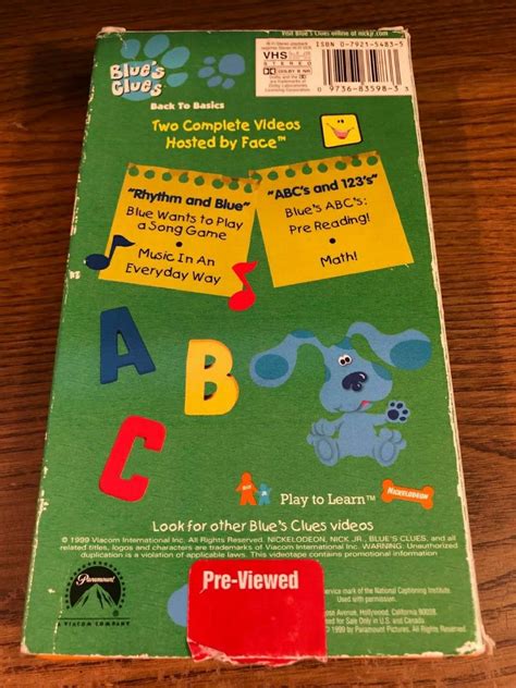 blue's clues 1999 vhs|blue's clues videos vhs.